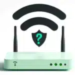 WiFi router with a question mark shield icon representing the question: Can Your ISP See What You Do with a VPN or a proxy?