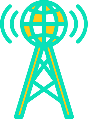 Icon of an internet tower symbolizing ISP monitoring